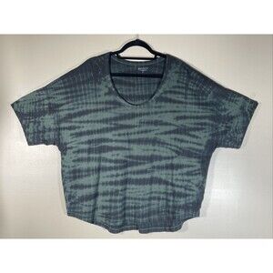 Athleta Organic Daily Tie Dye Commute Tee, Tuscan Olive SIZE XL Green Blak
